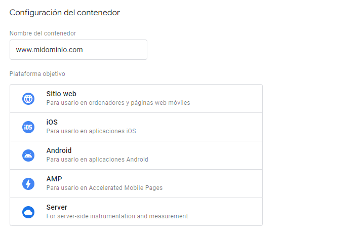 configuración google tag manager