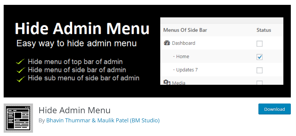 Hide Admin Menu