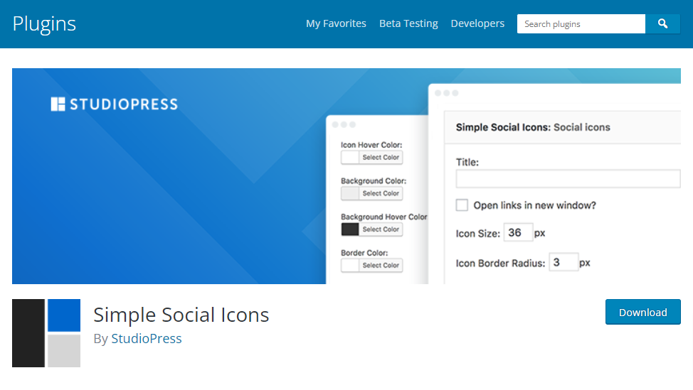 Simple social icons