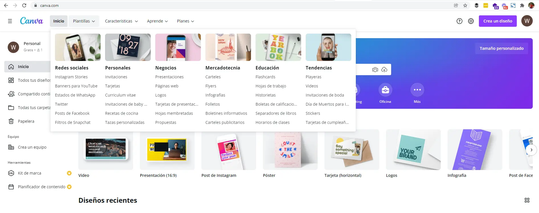 canva inicio