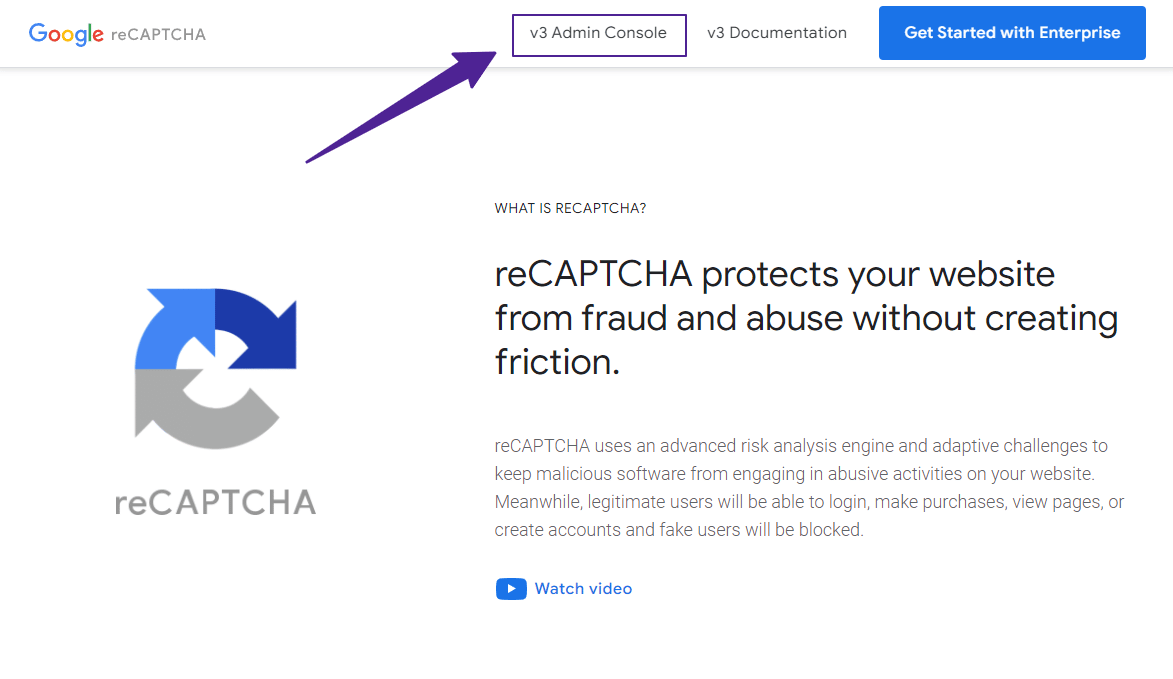 consola reCAPTCHA