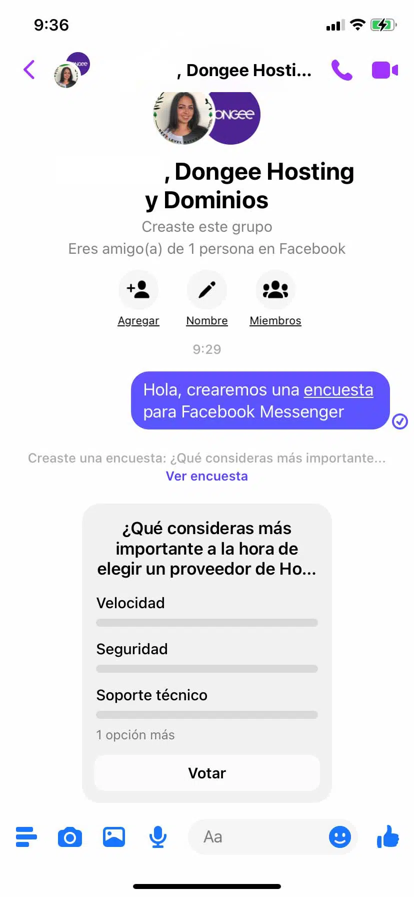 Encuestas facebook messenger